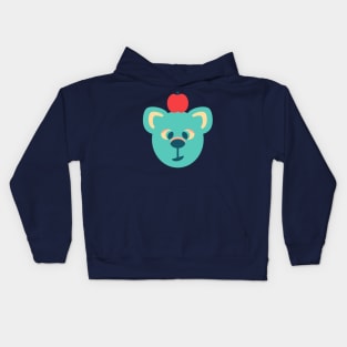 CUTE ADORABLE BEAR Friendly Sleepy Eyes Balanced Apple Kids - UnBlink Studio by Jackie Tahara Kids Hoodie